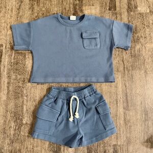 Little One Shop 12-18mo Blue Slouchy Set